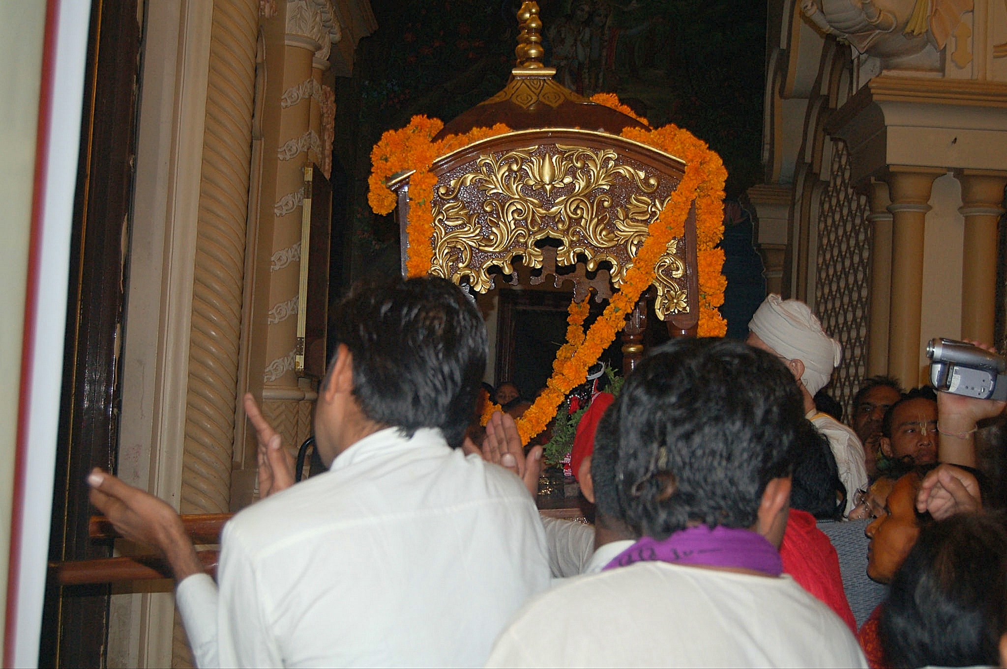 Radha Madhava carried to the altar in ISKCON Vrindavan