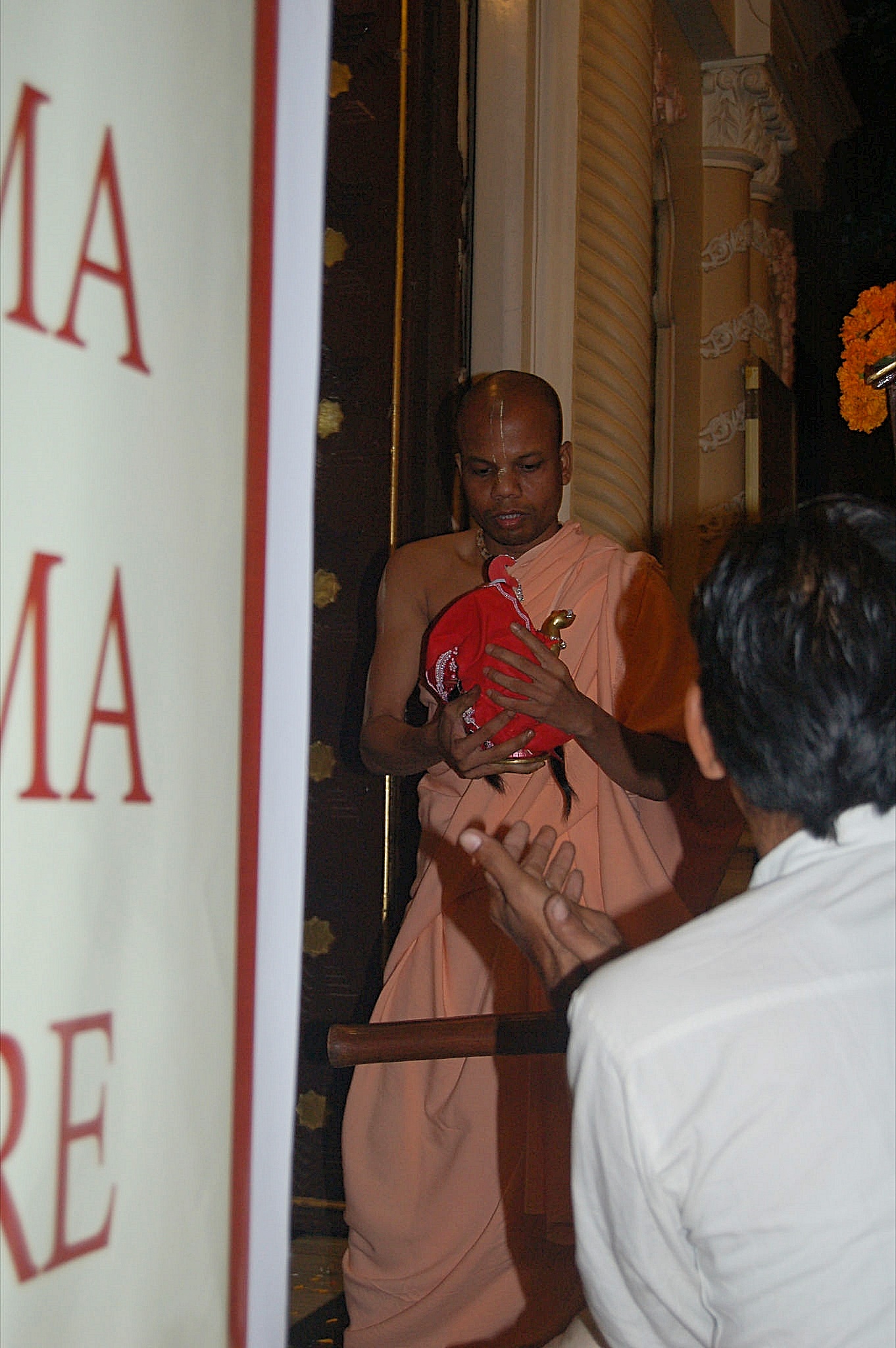Sri Radha carried to the altar in ISKCON Vrindavan